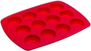 KitchenAid Silicone 12 Cup Muffin Pan, Red Kitchen & Dining