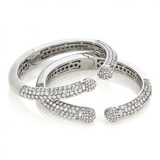 "Double Trouble" Crystal Set of 2 Mini Kissable Cuff Bracelets