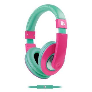 Urban Beatz Tempo Headphones with Mic   Pastel Pink/Green Pink/Green (UB HM801 652) Electronics