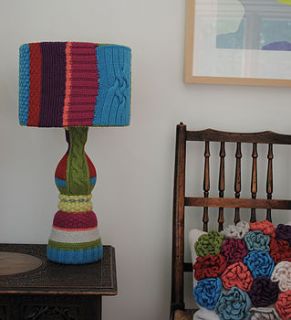 'macie' textured knit covered table lamp by melanie porter