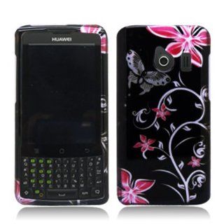 Aimo Wireless HWM660PCIMT071 Hard Snap On Image Case for Huawei Ascend Q M660   Retail Packaging   Pink/Flowers and Butterfly Cell Phones & Accessories