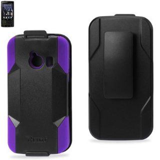 Holster Combo/KICKSTAND Premium Hybrid Case for Huawei M660 black/purple (SLCPC09 HWM660BKpp) Cell Phones & Accessories