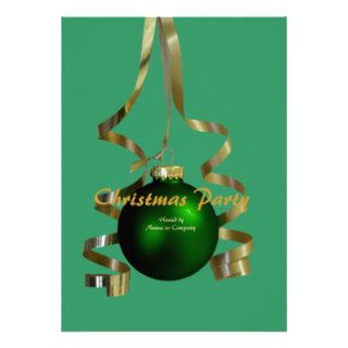 Christmas party ornament elegant tree ribbon personalized invite