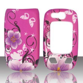 Purple Flowers on Hotpink Samsung Convoy 2 U660 Verizon Case Cover Phone Snap on Cover Case Faceplates Cell Phones & Accessories