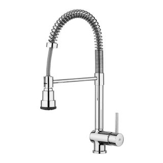 WS Bath Collections Fonte Polished Chrome 1 Handle Pull Down Kitchen Faucet