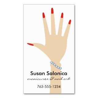 Manicurist nail artist woman hand business cards