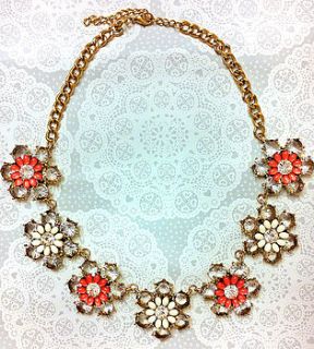 stunning flower drop statement necklace by sugar + style