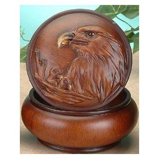 StealStreet Faux Wood Eagle Jewelry Trinket Box Collectible Decoration Container   Eagle Statue