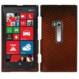 EMAXCITY Brand Hard Cover Case with RED CARBON FIBER Design for NOKIA 920 LUMIA ATT With PRY  Triangle Case Removal Tool [WCJ342] Cell Phones & Accessories