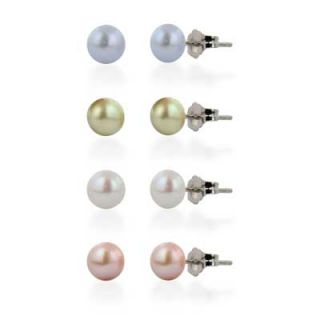cultured freshwater pearl stud earrings set in sterling silver $ 79