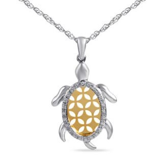 10 CT. T.W. Diamond Turtle Punch Pendant in Sterling Silver and 10K