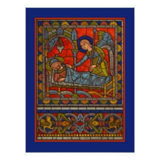 St. Joseph's Dream Stained Glass Chartres Window Posters