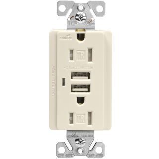 Cooper Wiring Devices 15 Amp Light Almond Decorator Duplex Electrical Outlet