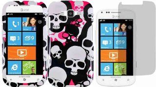 For Samsung Focus 2 II i667 Hard Design Cover Case+LCD Screen Protector Pink Falling Skull Cell Phones & Accessories