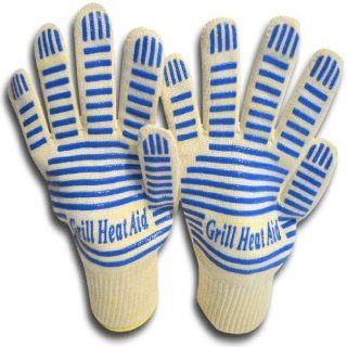 Grill Gloves Withstand Heat up to 662F   Best Reviewed Barbecue & Oven Heat Resistant Gloves   Insulated By Nomex & Kevlar with 100% Cotton Lining Provides Comfort for BBQ   Five Fingers Heatproof Oven Gloves   Order Now for Safest Smoking Barbeq