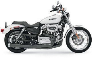 Bassani Exhaust Long Road Rage Two into One System With Heat Shield For Harley Davidson Sportster 2004 2012 / Street Glide 2009 2012   Black   14121J Automotive