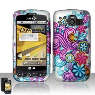 LG Optimus S LS670 / Optimus U / Optimus V Case Dazzling Flowers Hard Cover Protector with Free Car Charger + Gift Box By Tech Accessories Cell Phones & Accessories