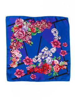 Silk Rose Scarf 25" x 25" by Versace