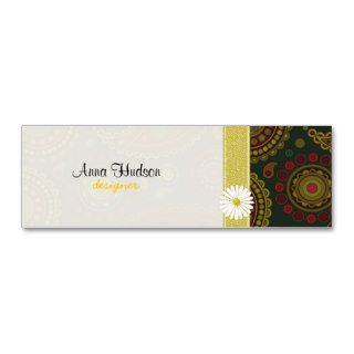 Oriental Iranian Paisley Blue Green Red Yellow Business Card Template