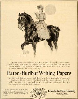 1905 Ad Eaton Hurlbut Writing Paper Company Berkshire   Original Print Ad  