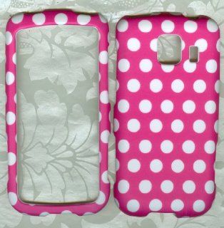 pink white dot RUBBERIZED SPRINT LG OPTIMUS S LS670 PHONE SNAP ON COVER CASE Cell Phones & Accessories