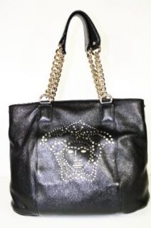 Versace Handbags Black Leather DBFC674 Top Handle Handbags Shoes