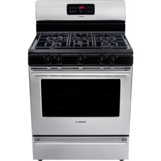 Bosch 300 Series 5 Burner Freestanding 5 cu ft Self Cleaning Gas Range (Stainless) (Common 30 in; Actual 29 in)