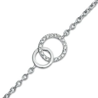 Diamond Accent Interlocking Circles Bracelet in Sterling Silver