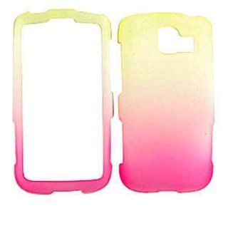 Lg Optimus S/u/v Ls 670 Yellow White Pink Frost Case Accessory Snap on Protector Cell Phones & Accessories