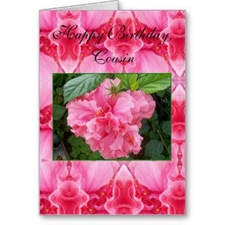 A Happy Birthday Cousin Card Pink Hibiscus