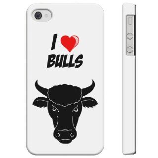 SudysAccessories I Love Heart BULLS iPhone 4 Case iPhone 4S Case   SoftShell Full Plastic Direct Printed Graphic Case Cell Phones & Accessories