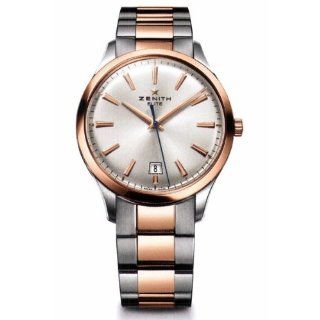 New Mens Zenith Elite Captain Central Second 18K Rose Gold and Stainless Steel Watch 51.2020.670/01.M2020 Watches
