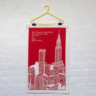 chrysler building tea towel by cecily vessey
