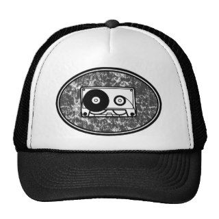 Cassette Tape Black & White Hat