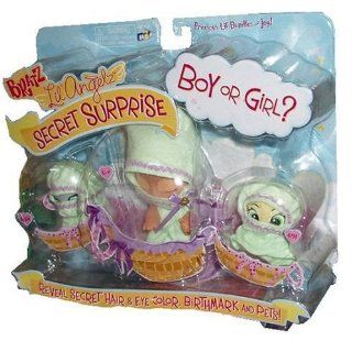 Bratz Lil' Angels Secret Surprise Numbered Collector Series 3 Pack Set with 1 Bratz Lil Angelz Baby (# 677) and 2 Pets (# 684 and # 691) in Light Green Color Wrap Toys & Games