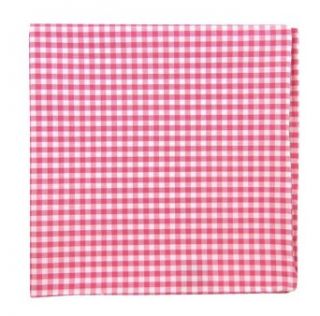 100% Cotton Hot Pink Novel Gingham Pocket Square at  Mens Clothing store Handkerchiefs