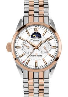 JACQUES LEMANS 1596I  Watches,Mens Liverpool Moon Phase 1 1596I Stainless Steel IP Rose Duetone, Chronograph JACQUES LEMANS Quartz Watches