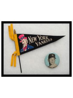 Mickey Mantle, New York Yankees Pennant & Pin Set by Brigandi Coins and Collectibles