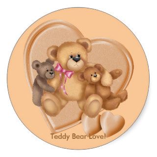 Hearts Teddy Bear Love Stickers