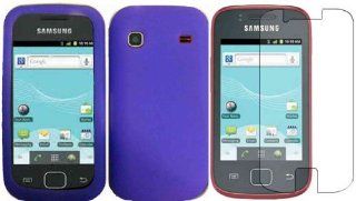 Dark Purple Silicone Jelly Skin Case Cover+LCD Screen Protector for Samsung Repp R680 Cell Phones & Accessories