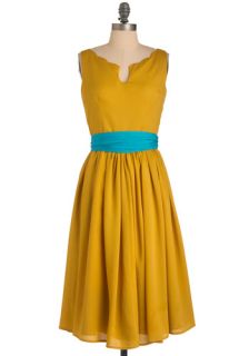 Effortless Allure Dress in Gold  Mod Retro Vintage Dresses
