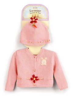 Bunnies by the Bay Sweeter Sweater and Hat Set   Pink  Infant And Toddler Sweaters  Baby