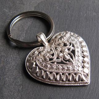 silver heart key ring by gracie collins