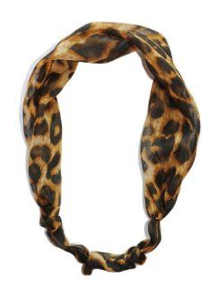 Chiffon Leopard Printed Headwrap with Plain Top  Beauty