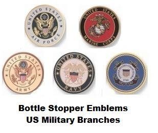 Bottle Stopper Emblem 5 Pc Set   US Military Branches   (Woodturning Kit)