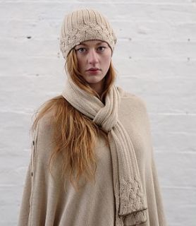 alpaca unisex cable knit hat by samantha holmes