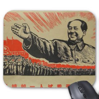 Retro Chinese Mao Maoist Communist Propaganda Mouse Pads
