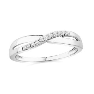 Diamond Accent Criss Cross Wave Band in 10K White Gold   Zales