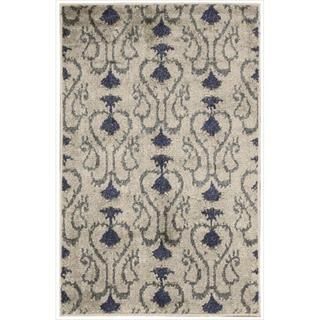 Kindred Damask Silver Area Rug (5' x 7') Nourison 5x8   6x9 Rugs
