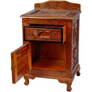 Oriental Furniture Carved End Table